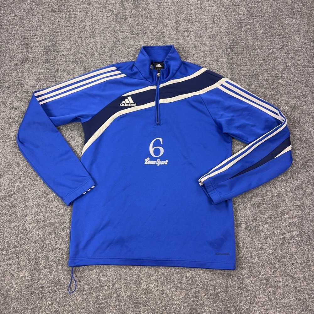 Adidas Climacool Pullover Mens Medium Blue 1/4 Zip Long Sleeve Soccer Jersey Top